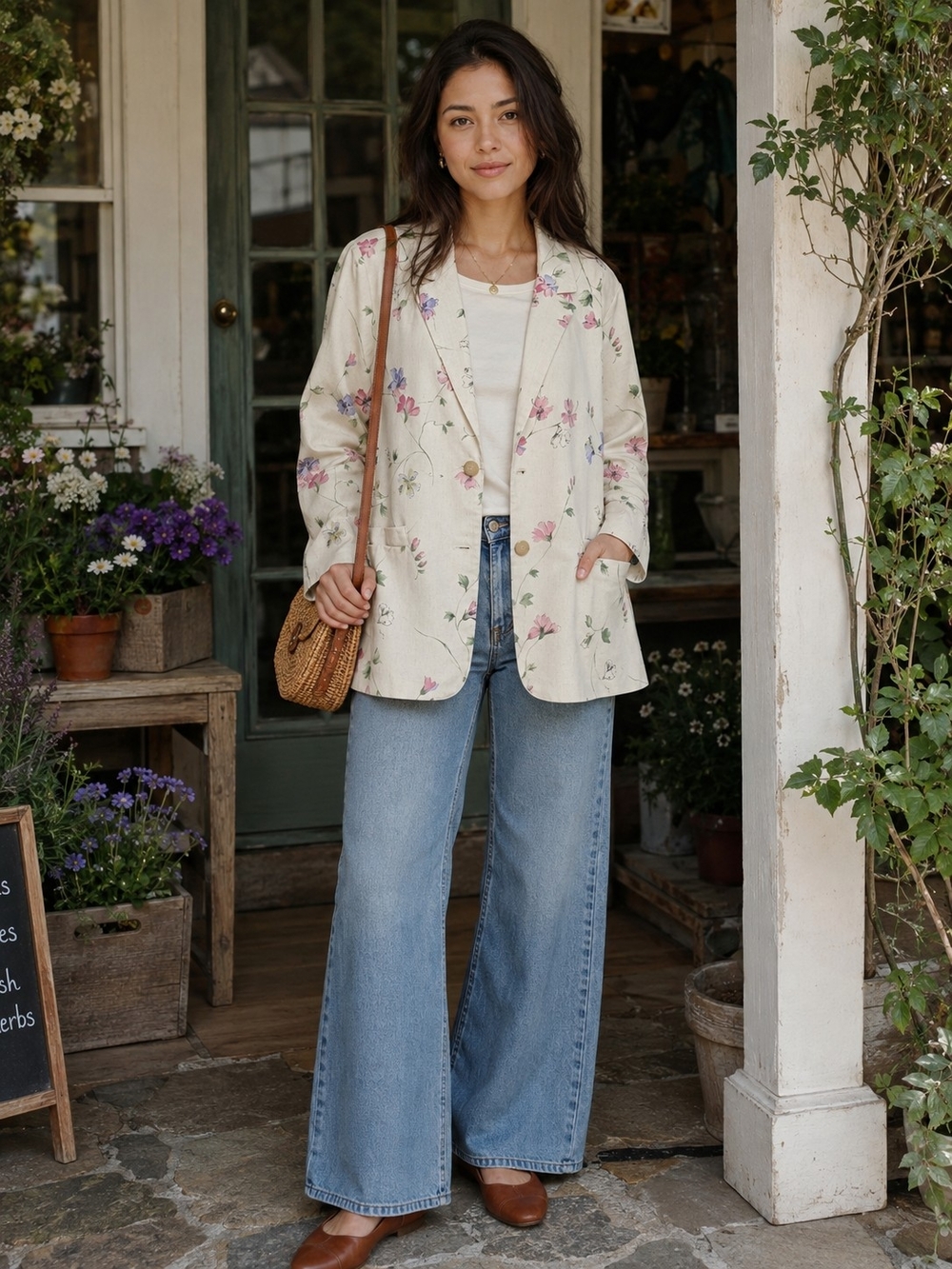 Vintage Alfred Dunner Petite 16 Floral Blazer Made USA Cottagecore Jacket
